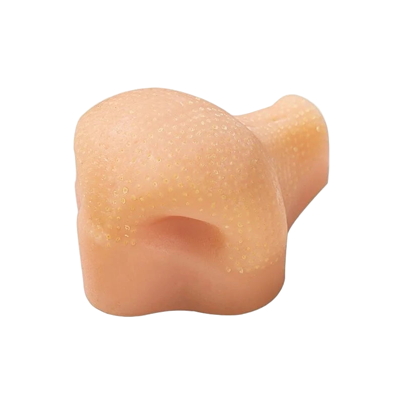 Realistic silicone nose on a white background